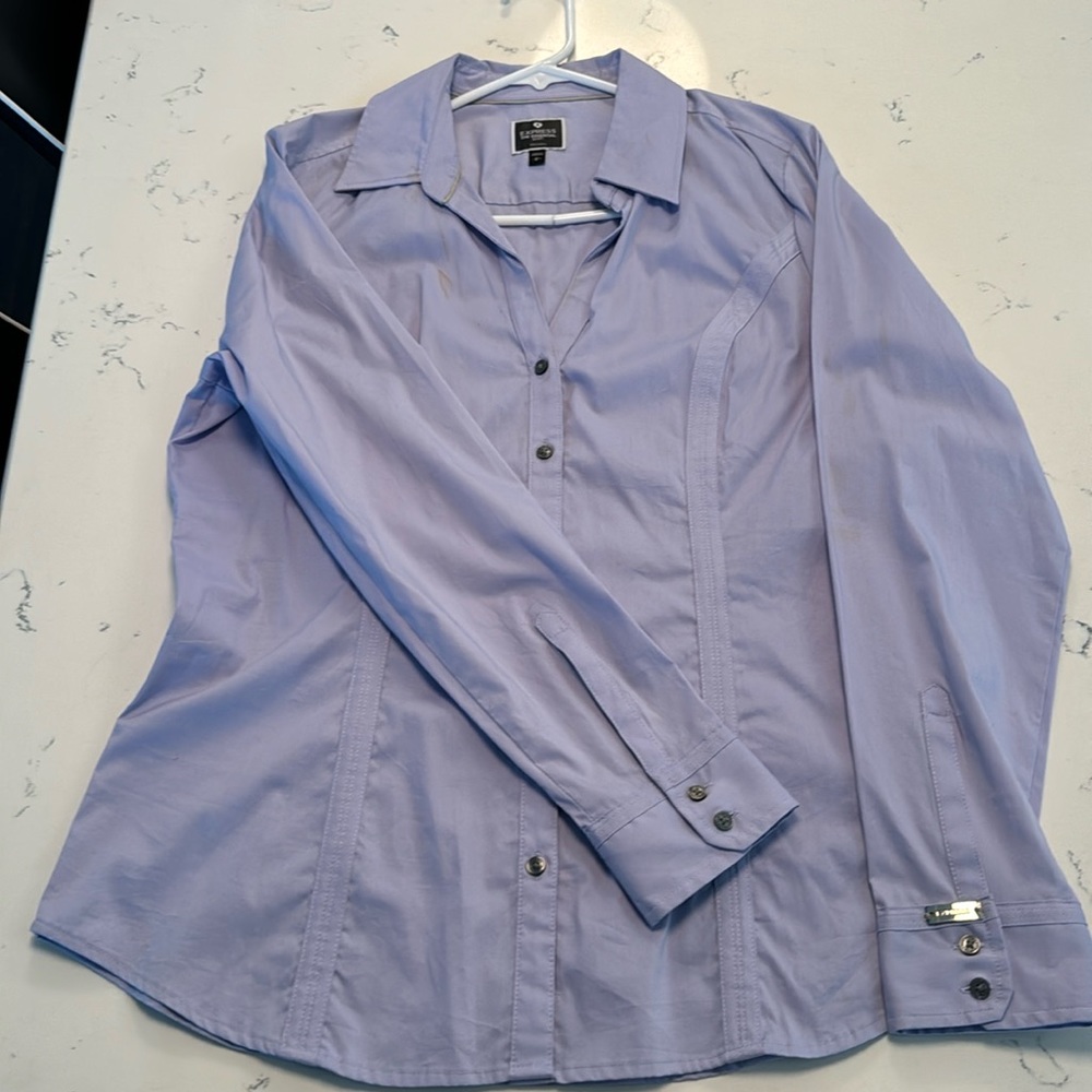 Women’s violet button down shirt